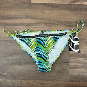 Vintage Y2K Ninety-Nine Degrees NWT Sequin Embellished Bikini Bottoms Blue/Green